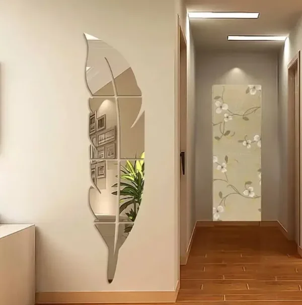 EZ New 3D Acrylic Mirror Leaf Wall Stickers – Decorative Mirror Wall Art for Home, Bedroom & Office