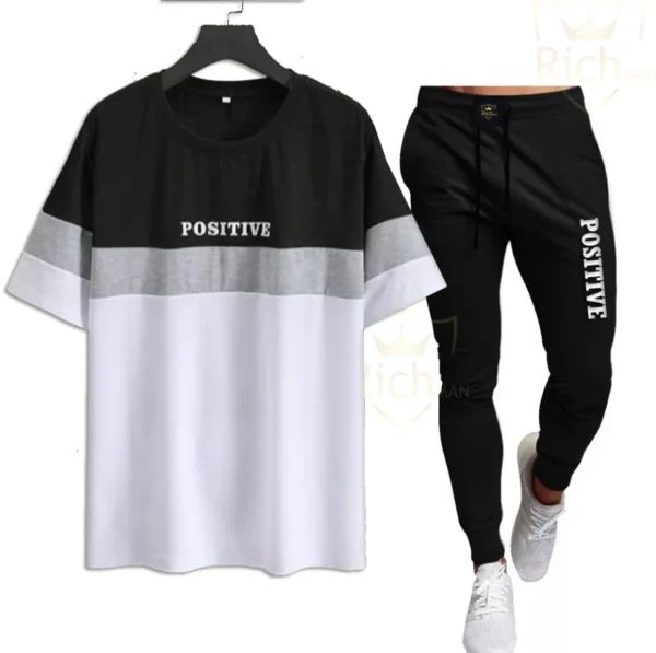 Positive Summer Men’s Tracksuit – Lightweight Shirt & Trouser Set for Hot Weather